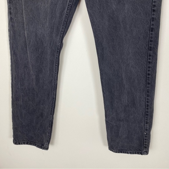 VINTAGE 90s LEVI’S 505 Distressed Black Straight Leg Denim Mom Jeans Size 34 - Picture 7 of 9